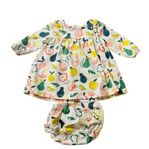 Oliver & Rain Colorful Fruit Print Kids Matching Set Size 6 Months